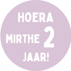 Gepersonaliseerde sticker mauve | 15-24-30 stuks