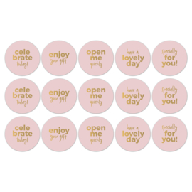 Sticker tekst roze | 10 stuks