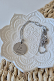 RVS ketting goud - zilver  | rond 20 mm met naam