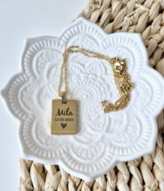 RVS ketting goud - zilver | rechthoek