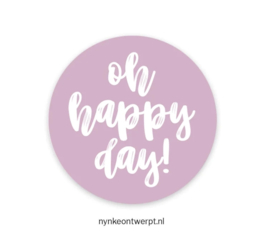 Stickers paars o happy day | 10 stuks