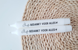 Label ZeeV home deco kaars - Juf bedankt voor alles