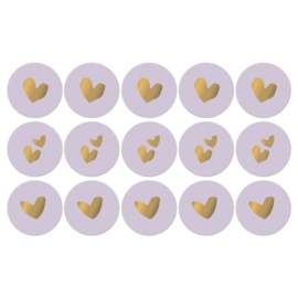 Stickers hearts lila | 10 stuks