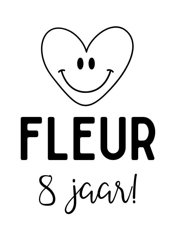 Label ZeeV sticker verjaardag smiley hart | per stuk