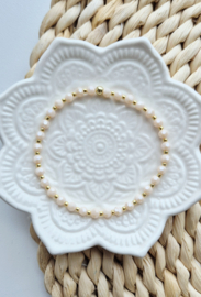 Label ZeeV armbandje elastiek facet beige