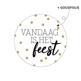 Sticker vandaag is het feest | 10 stuks