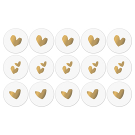 Sticker hearts wit | 10 stuks