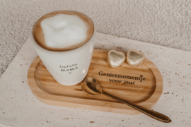 Serveerplankje bamboe "geniet momentje voor jou"