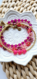 Label ZeeV armbandje hartjes fuchsia