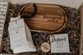 Brievenbus pakket "Jij bent goud waard" met sleutelhanger | keuze uit verschillende teksten