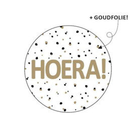 Sticker HOERA goud | 10 stuks