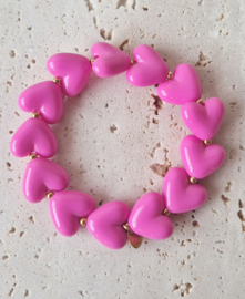 Label ZeeV RVS armband zomer hartjes roze