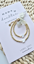 Label ZeeV mama dochter armbandjes |  hartje