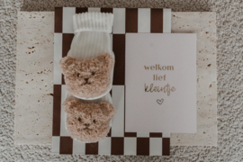 Baby sokjes beertjes  "Welkom lief kleintje"