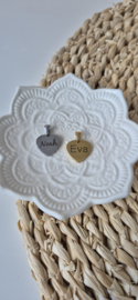 RVS ketting goud - zilver  | hartje