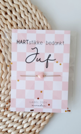 Juf kadootje keramiek armbandje roze