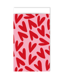 Kadozakjes S hartjes rood roze | 5 stuks