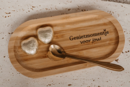 Serveerplankje bamboe "geniet momentje voor jou"