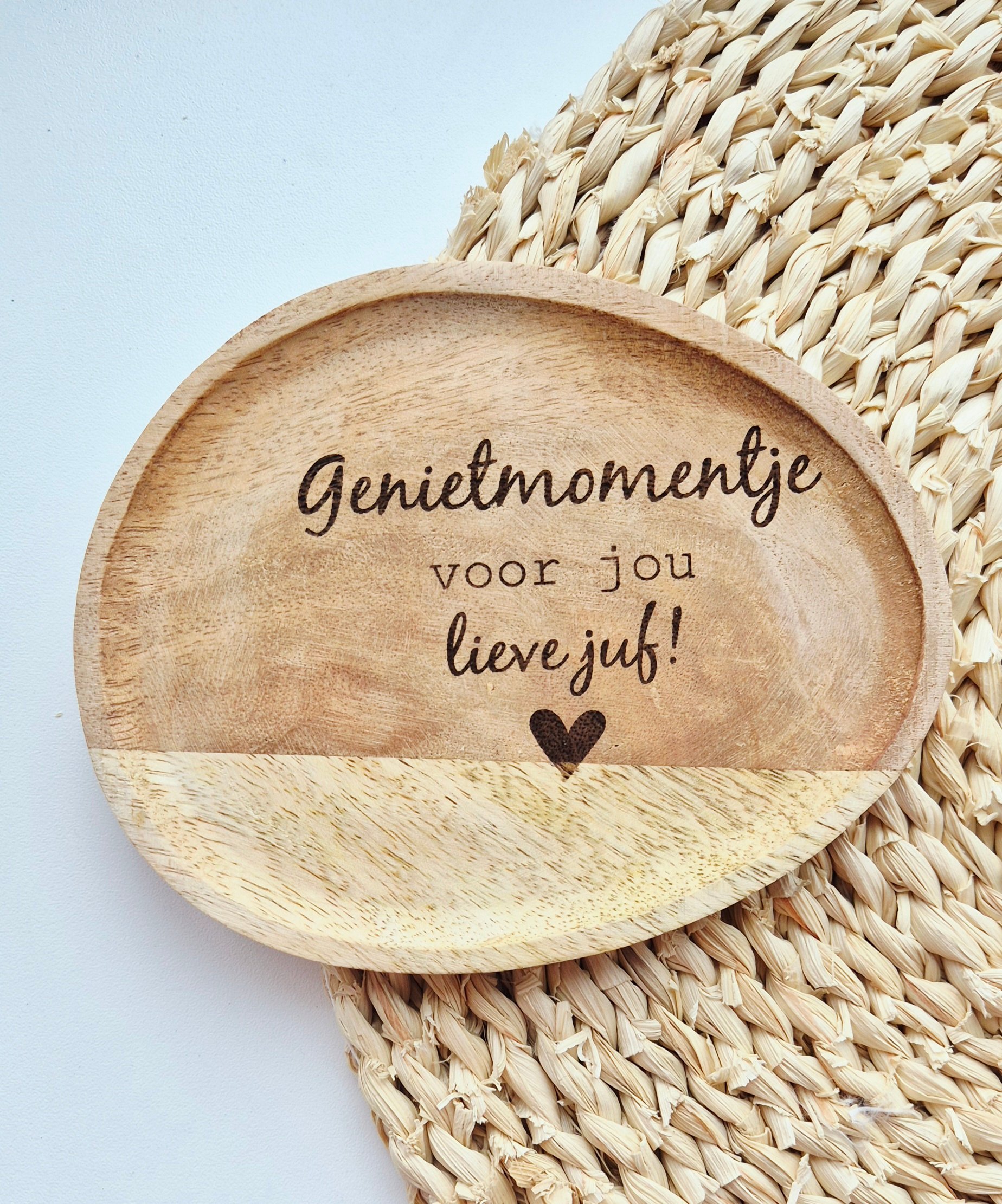 Label ZeeV koffie | thee plankje genietmomentje lieve juf