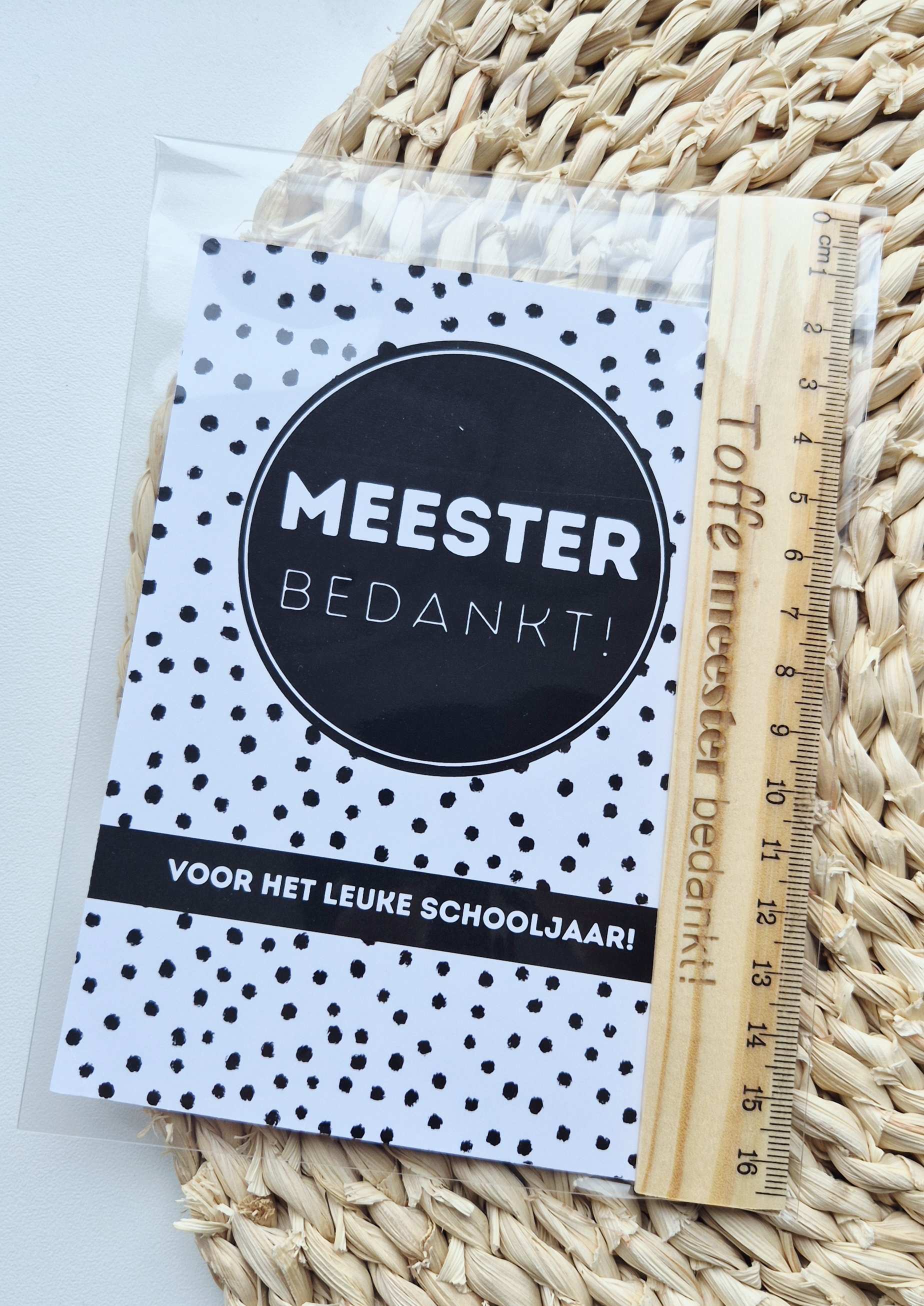 Label ZeeV meester kadootje liniaal