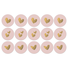 Stickers hearts roze | 10 stuks
