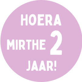 Gepersonaliseerde sticker roze | 15-24-30 stuks