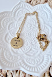 RVS ketting goud - zilver | rond 15 mm met 2 namen