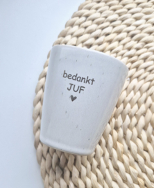 Mok "bedankt juf"