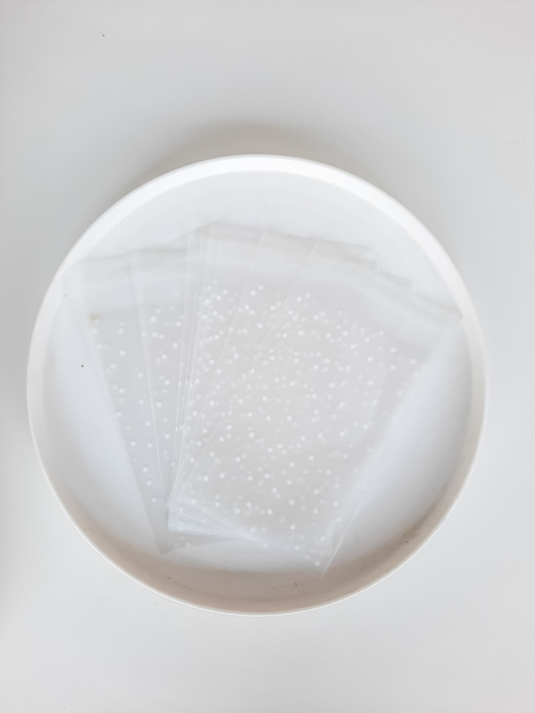 Transparante zakjes witte stip | 10 stuks