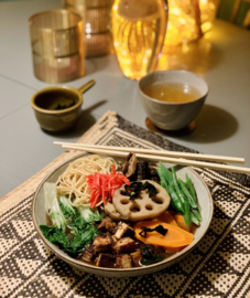 Week 1| Ramen in een vegan miso- shiitake dashi