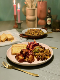 Week 5| Jambalaya met cornbread & sticky wings - vegan