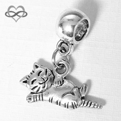Kat Garfield cartoon bedel hanger voor bedelarmband van Pandora Trollbeads enz.