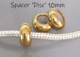 Spacer bedel 'Century RVS' voor 3mm-4,2mm - stopper voor bedelarmband Pandora Trollbeads enz.