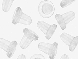 Oorbelstoppers 6mm (8 Stuks) van allergievrij flexibel siliconen rubber