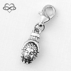 Boeddha Hand 18mm - symbool voor bescherming - Clip-On Charm bedel hanger