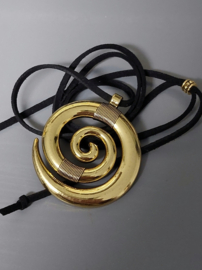 Grote Spiraal Vortex ketting Goud - als choker of lange ketting