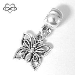 Vlinder Pandora Style bedel voor bedelarmband of ketting - Vlinder symbool hanger voor vrijheid en vreugde