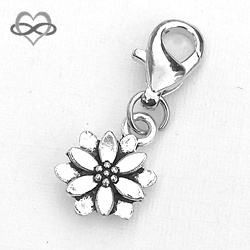 Boeddha Lotus Bloem 13mm - symbool van Leven en Verlichting - Clip-On Charm bedel hanger