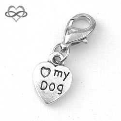 Honden pootje LOVE MY DOG - Clip-On Charm bedel hanger