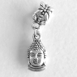 Boeddha Hoofd hangende bedel voor bedelarmband van Pandora Trollbeads enz.  Symbool voor Welzijn en Geluk