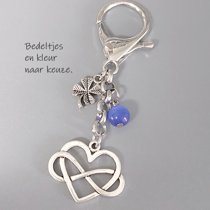 INFINITY HART clip sleutelhanger tashanger - symbool voor Oneindige Liefde