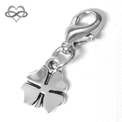 Geluk symbool Klavertje vier 11mm - Clip-On Charm bedel hanger