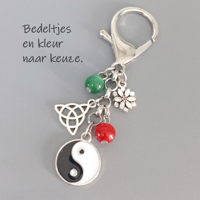 Yin Yang sleutelhanger - Yin Yang tashanger - Symbool voor balans - Feng Shui filosofie