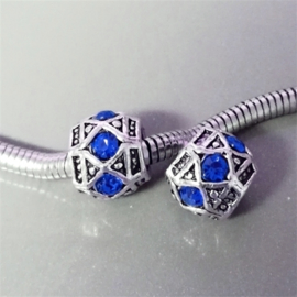 Charm bedel - Saffier Blauw CZ Kristal 'Diamond' 10mm Pandora Style