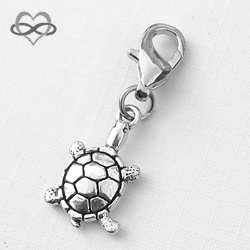 Schildpad Charm Clip-On bedel hanger 3D - Schildpad symbool voor geluk en een lang leven