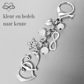 DUBBEL HART - Liefde Geluk Clip-On Tashanger cadeau