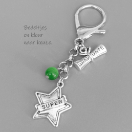 GRADUATE - SUPER - Geslaagd examen rijbewijs cadeau kado - Sleutelhanger