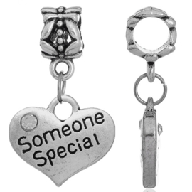 Hartje voor Een Speciaal Persoon hangende bedel voor bedelarmband van Pandora Trollbeads enz. Someone Special