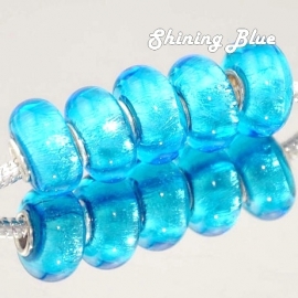 TURKOOIS FOLIE Murano Glasbedel Pandora Style bedel