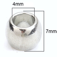   Schuifslotje 7mm - voor 2-3 sieraden veters / veterkoord / leren veter - DQ metaal (nikkelvrij) - Donutkraal 7x6mm - Ø 4,0mm